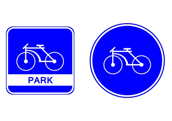 Parque de bicicletas símbolo lable —  Vetores de Stock