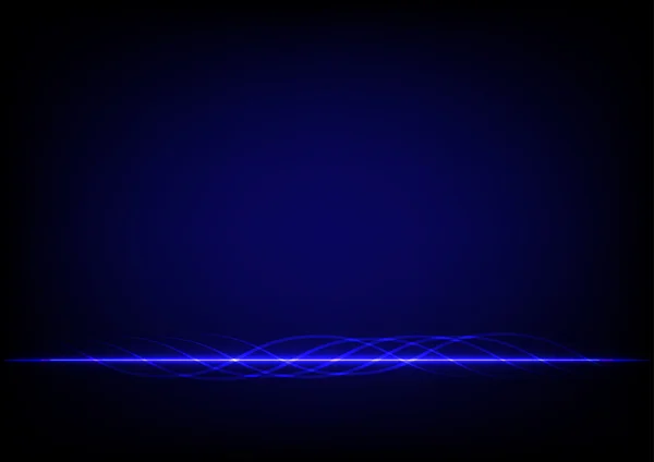 Desain garis biru abstrak di blackground biru - Stok Vektor