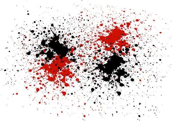 Abstract background with red and black color splatters — Stock Vector
