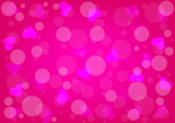 Аннотация Hearts and bokeh for Valentines Day Pink Color Backgrou — стоковый вектор