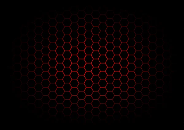 Abstrait hexagone fond rouge foncé — Image vectorielle