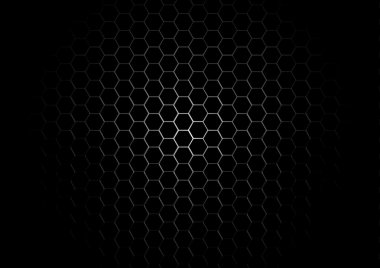 Metal Hexagon Grid on Black Background clipart