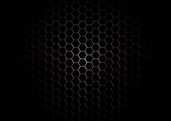 Metal Hexagon Grid with blood splatter on Black Background — Stock Vector