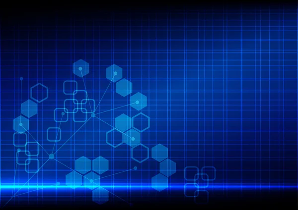 抽象的な背景の青い光技術 — ストックベクタ