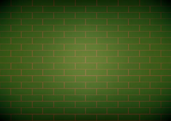 Vector bakstenen muur groene achtergrond — Stockvector