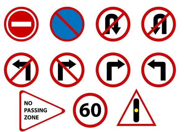 İzole vektör trafik işaretleri