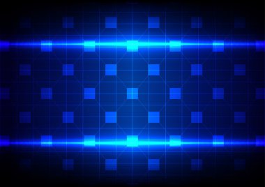 mavi renk arka plan üzerinde vektör soyut ağ teknolojisi