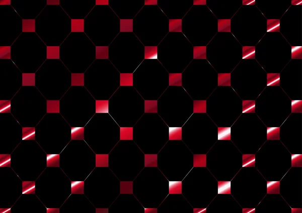 Vector net square pattern red  on black color background — Stock Vector