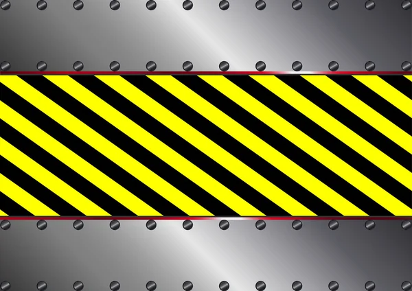 Metallischer Hintergrund mit gelben und schwarzen Streifen — Stockvektor
