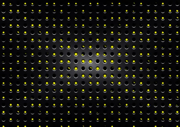 Vector Vector metal surface dotted on yellow line background — Stock Vector