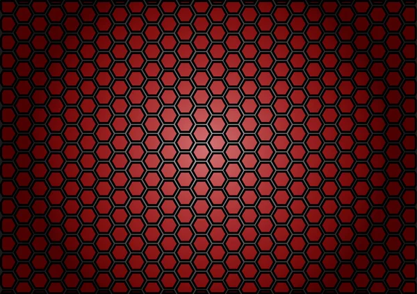 Hexágono patrón abstracto sobre fondo de color rojo — Vector de stock