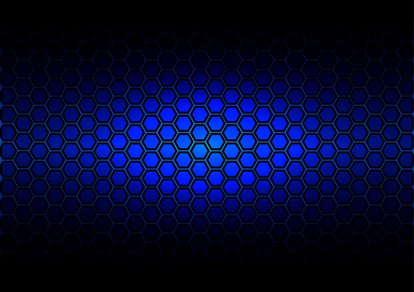 Hexágono patrón abstracto sobre fondo de color azul oscuro — Vector de stock