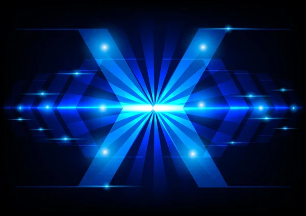 Tecnologia seta abstrata no conceito de luz azul — Vetor de Stock