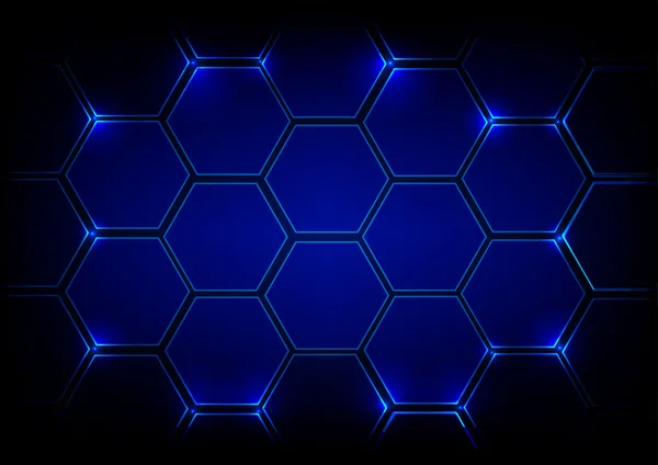 抽象的な背景の青い六角形の技術。ベクトルの概念のデジ — ストックベクタ