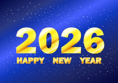 Mutlu yıllar 2026 Vektör Şablonu Sosyal Medya Sancağı ve Poster Tasarımı. illüstrasyon vektör tasarımı 