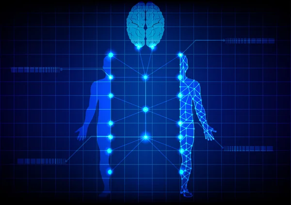 Abstrakt kropp och hjärna medicinteknik. illustration design. — Stock vektor
