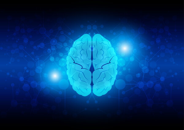абстрактная технология мозга с сетевым подключением. иллюстрация
