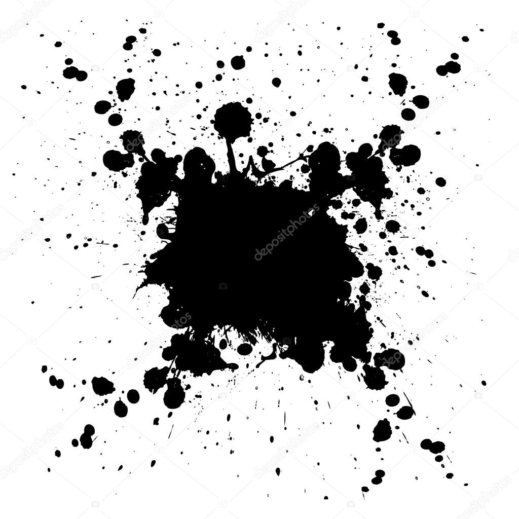 abstract Vector splatter black color background. illustration ve ...