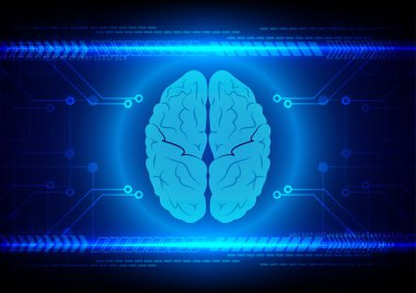 Soyut beyin teknoloji arka plan vect devre ve ok ile