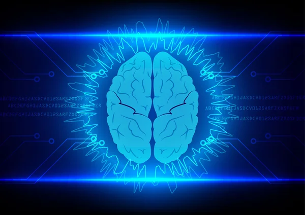 Abstrato cérebro Tecnologia com circuito fundo vetor illust —  Vetores de Stock