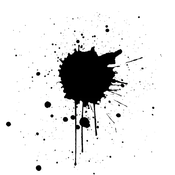 Fundo de respingos de tinta preta. desenho do vetor ilustração —  Vetores de Stock