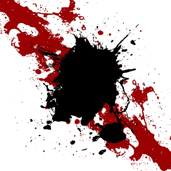 Vector ink  black and red  paint splatter  Background. illustrat — Stock Vector