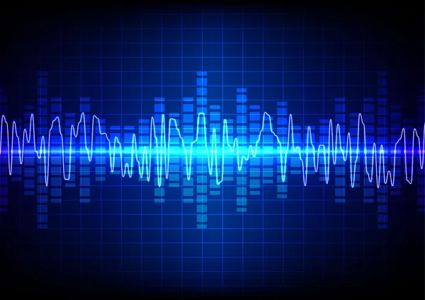 Quadrado Vector ondas sonoras fundo tecnologia. Ilustração v — Vetor de Stock