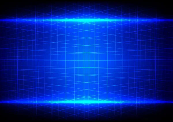 Abstract blue light effect and grid perspective pattern backgrou — Stock Vector