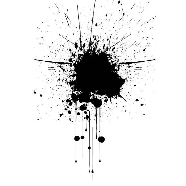 Vector svart bläck Splatter bakgrund. illustration vektor design — Stock vektor