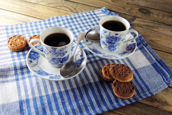 Романтический завтрак, кофе на двоих — стоковое фото