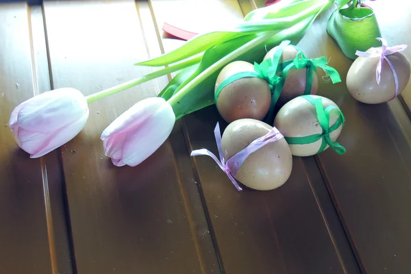 Tulipán a vejce — Stock fotografie