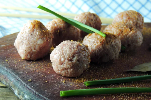 Bolas de carne com especiarias — Fotografia de Stock