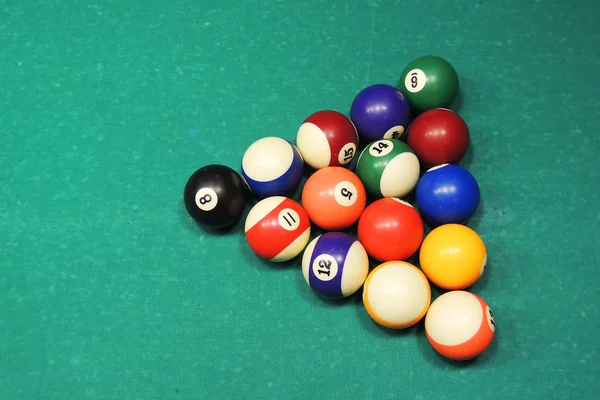 Billiards table and balls — Stock Photo, Image