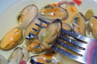 Deniz ürünleri, midye, ahtapot, karides ve kalamar karışımı.