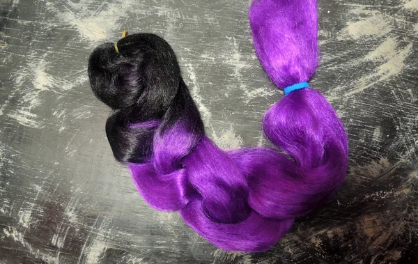 Kanekalon Brins Artificiels Colorés Cheveux Matériau Pour Tresses Tresser — Photo