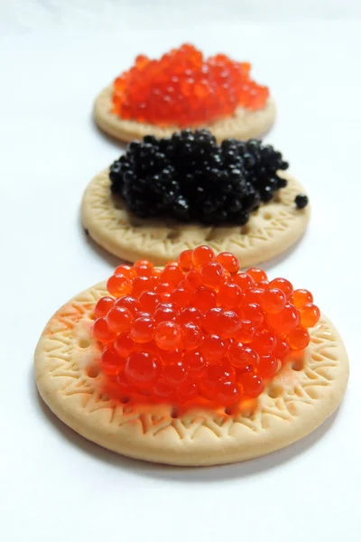 Caviar preto e vermelho — Fotografia de Stock