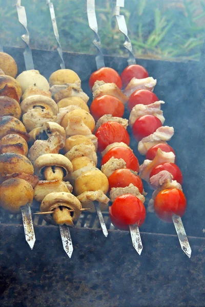 Овочеві шампури на грилі — стокове фото