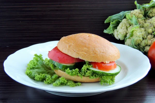 Diet Burger with vegetables — Stock Photo, Image