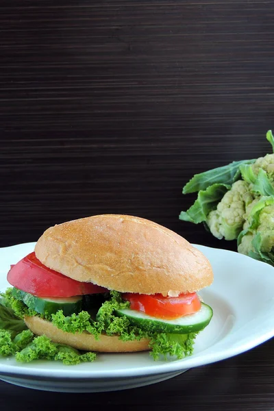 Diet Burger with vegetables — Stock Photo, Image