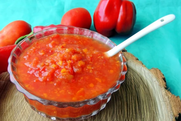 Adjika picante con pimientos picantes — Foto de Stock