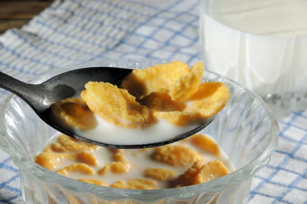 Corn flakes. For Breakfast — Stock Photo, Image