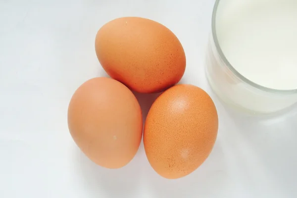 Mléko a vejce — Stock fotografie