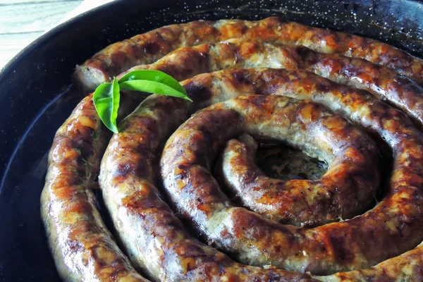 Hausmacherwurst gebacken — Stockfoto