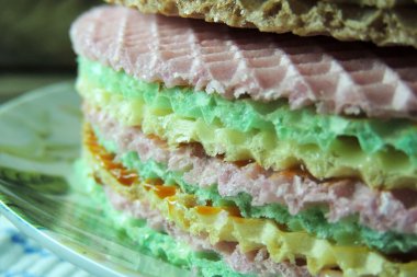 yoğunlaştırılmış süt ile waffle pasta