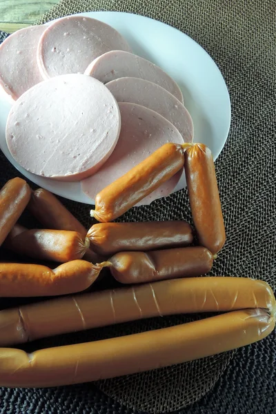 Fleisch mit Würstchen — Stockfoto