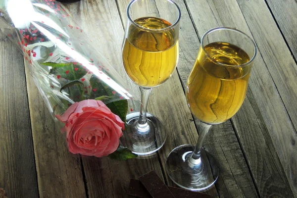 Vin och rose — Stockfoto