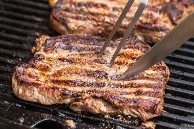 Sığır eti biftek ızgara Barbekü çatal ve bıçak