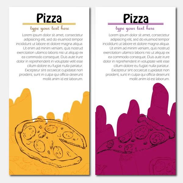 Snabbmat bakgrund. Pizza banners — Stock vektor