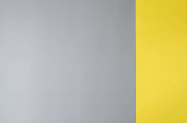 Nihai Gri ve Aydınlatma 2021 yılının Pantone Rengi. Soyut boş geometrik arkaplan. Arkaplan, bayrak ve sunum şablonu için modaya uygun renklerde yaratıcı modern tasarım.