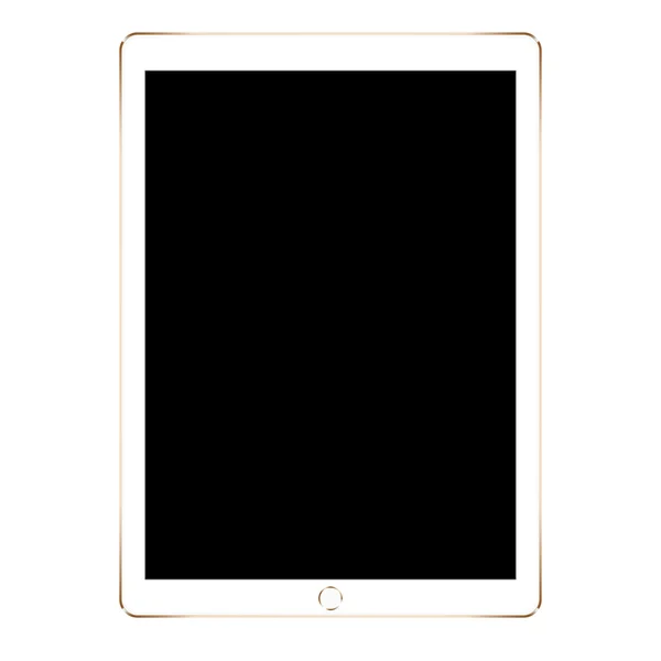 Mockup arany tabletta elszigetelt fehér háttér vektor design — Stock Vector